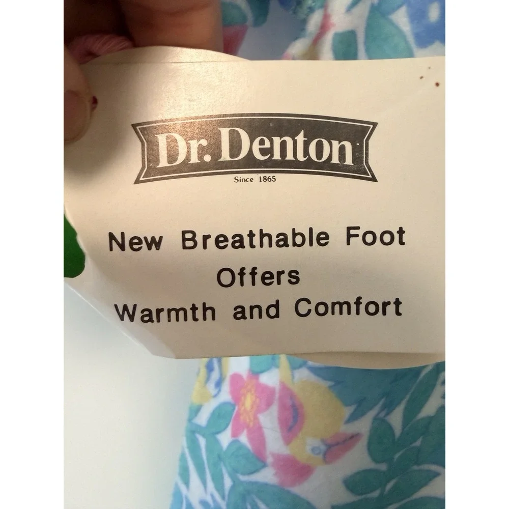 VTG Dr. Denton's Deadstock Baby blanket sleeper Zoo Word Wildlife Fdn 6M Fleece